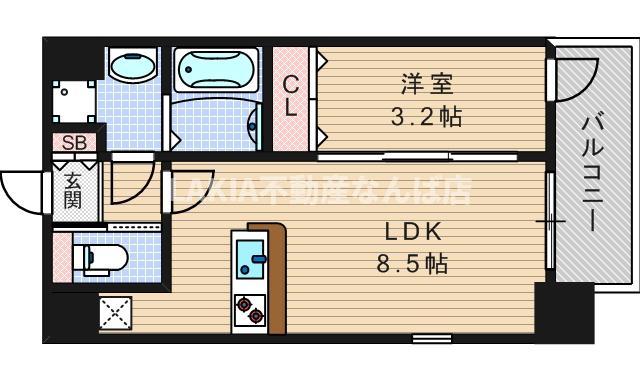 レオンコンフォート難波ブランの間取り