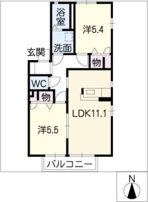 ディアス神領Ａ棟の間取り