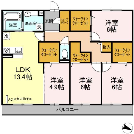 Calore湘南　3階の間取り