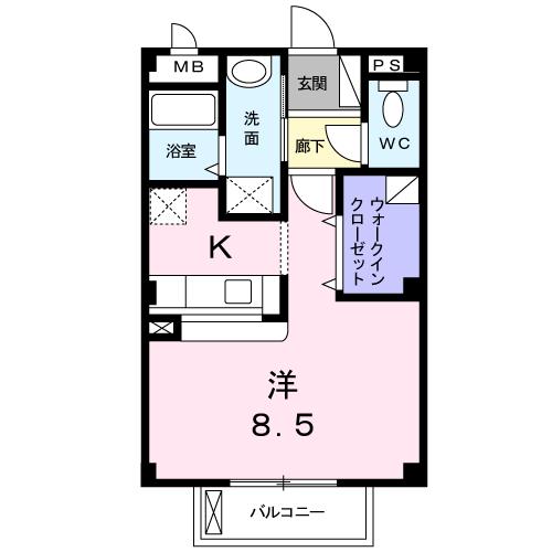 四日市市大治田のアパートの間取り