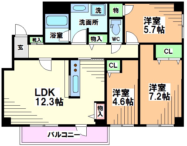 日野市多摩平のマンションの間取り