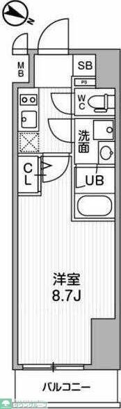 品川区北品川のマンションの間取り