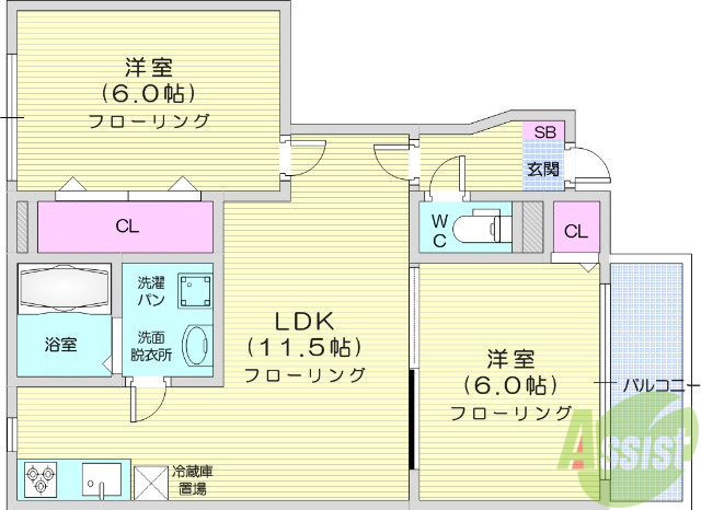 ニュークレストール上野山の間取り