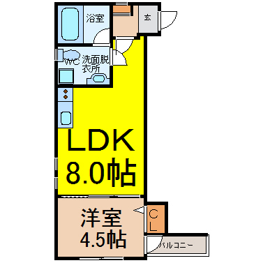 名古屋市千種区春岡のアパートの間取り