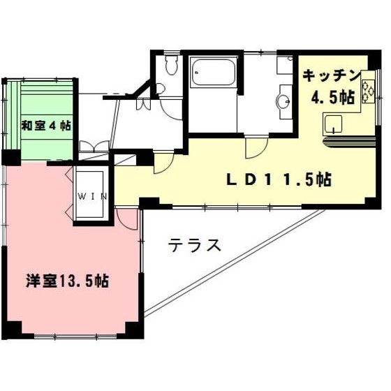 【岐阜市幸ノ町のアパートの間取り】