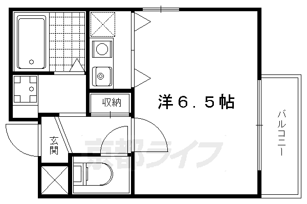 京都市左京区一乗寺宮ノ東町のマンションの間取り