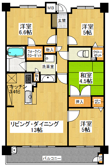 パークサンリヤン博多の森Vの間取り