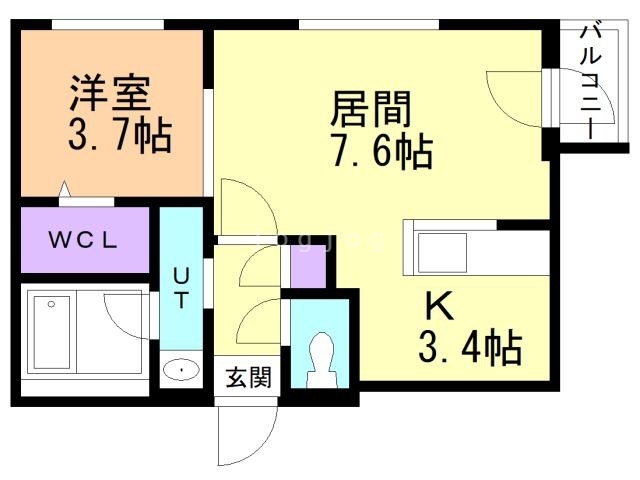 札幌市西区八軒三条東のマンションの間取り