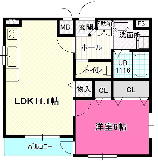 スタジオーネの間取り