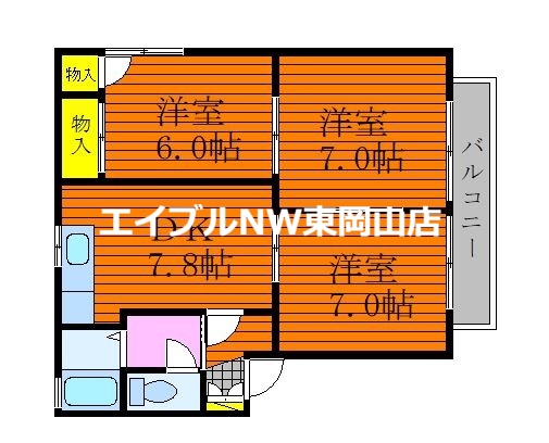 アガスティ長船B棟の間取り