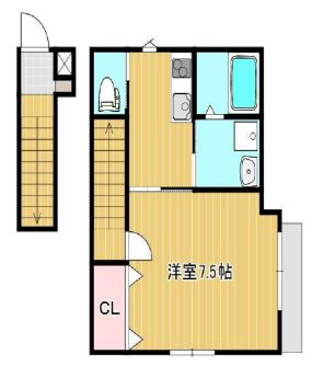 総社市井手のアパートの間取り