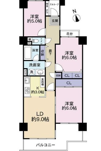 さいたま市見沼区島町のマンションの間取り