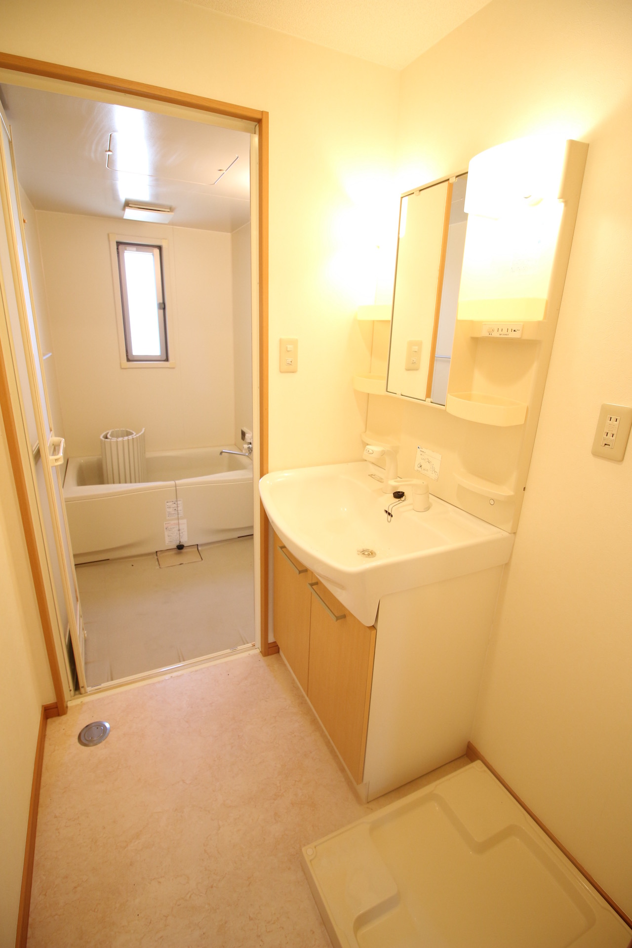 洗面設備　洗面脱衣所・シャンプードレッサー・室内洗濯機置（写真は別室）