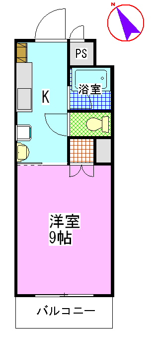 岡山市北区内山下のマンションの間取り