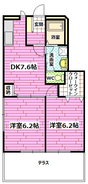 安芸郡熊野町萩原のアパートの間取り