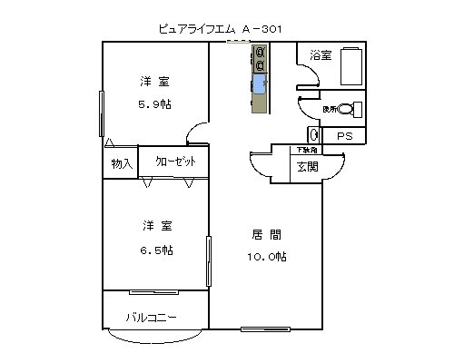 ピュアライフエム　Ａの間取り