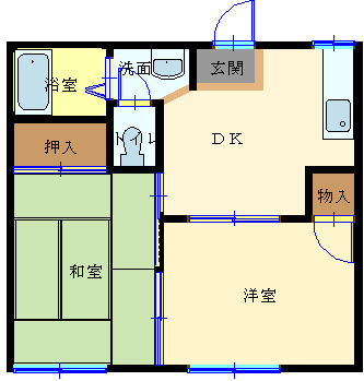 前橋市東大室町のアパートの間取り