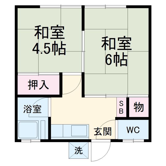 神奈川県横浜市青葉区榎が丘（アパート）の賃貸物件の間取り