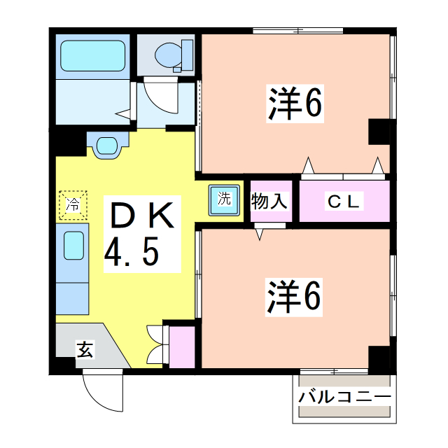 【新潟市中央区鐙西のマンションの間取り】