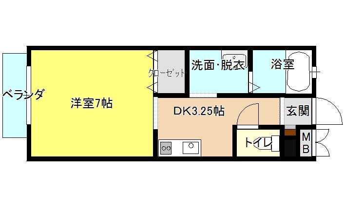 エスアールライフ一文字　A棟の間取り