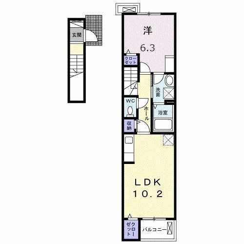 下関市富任町のアパートの間取り