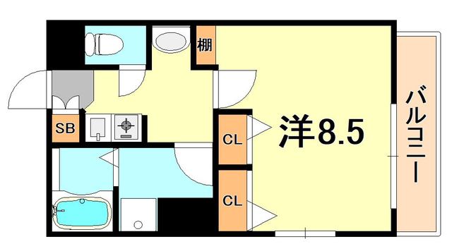神戸市中央区橘通のマンションの間取り