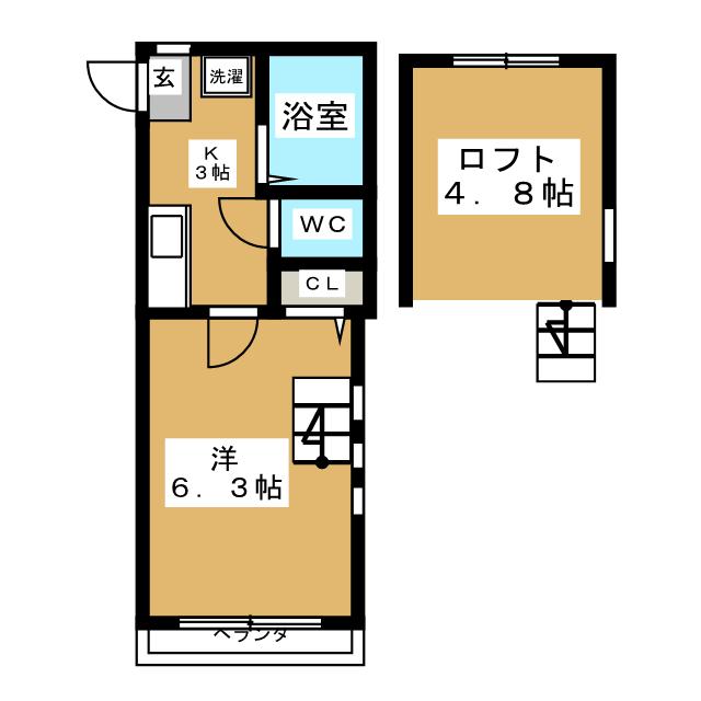 東京都中野区野方２（アパート）の賃貸物件の間取り