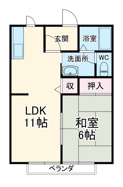 磐田市松之木島のアパートの間取り