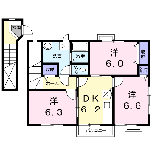 【ボヌール幸蔵Ｂの間取り】