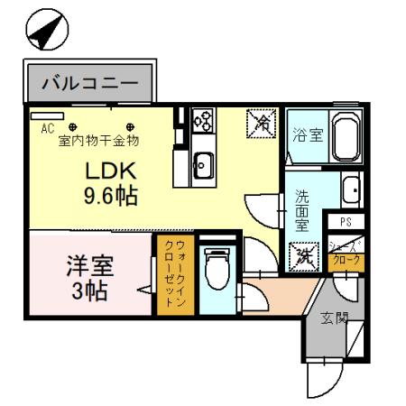 小矢部市芹川のアパートの間取り