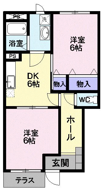 山形市南館のアパートの間取り