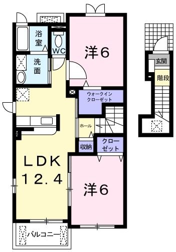 静岡市葵区瀬名のアパートの間取り