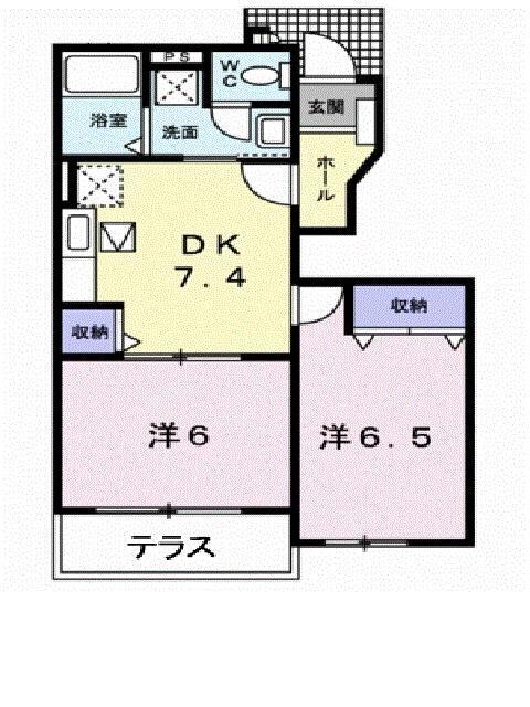 伊予市下吾川のアパートの間取り