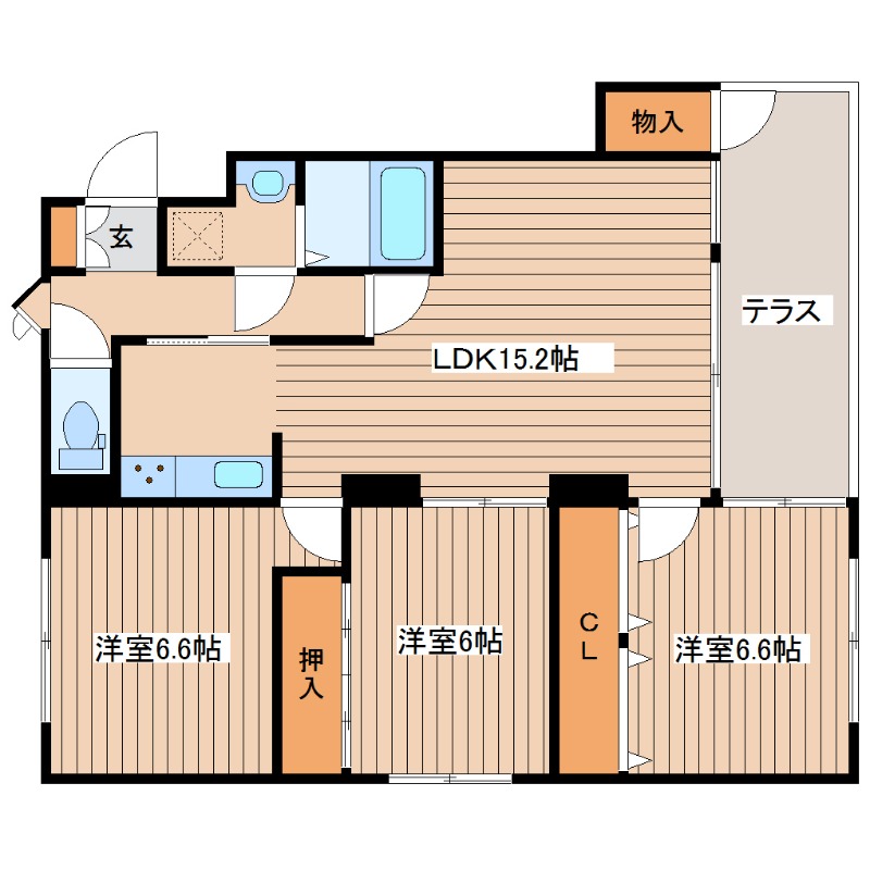 札幌市南区澄川二条のマンションの間取り