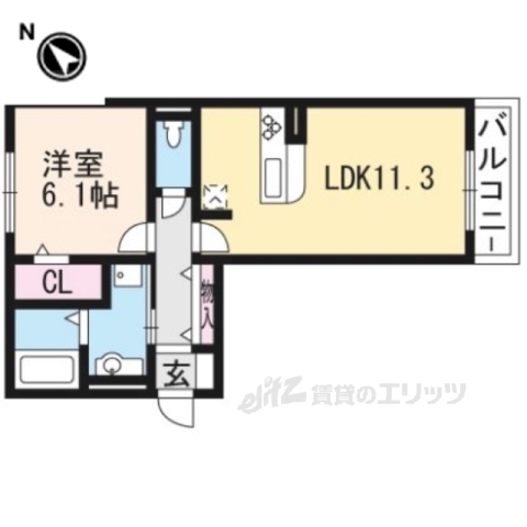 栗東市小柿のアパートの間取り