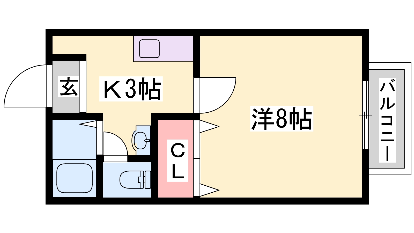 加西市北条町栗田のアパートの間取り