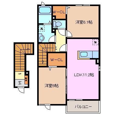 ハーモニーひまわりＡの間取り