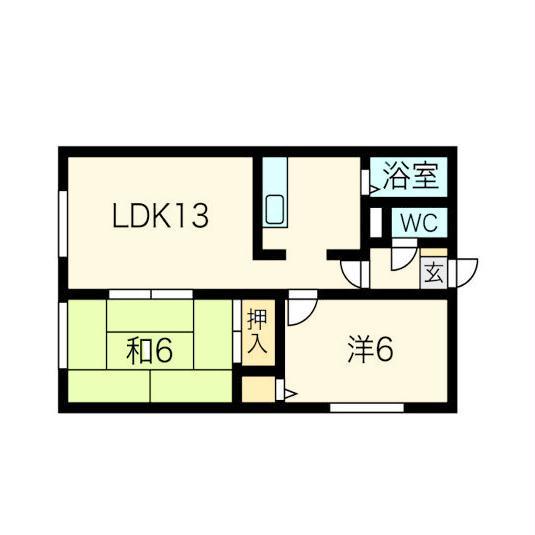 札幌市清田区平岡四条のアパートの間取り