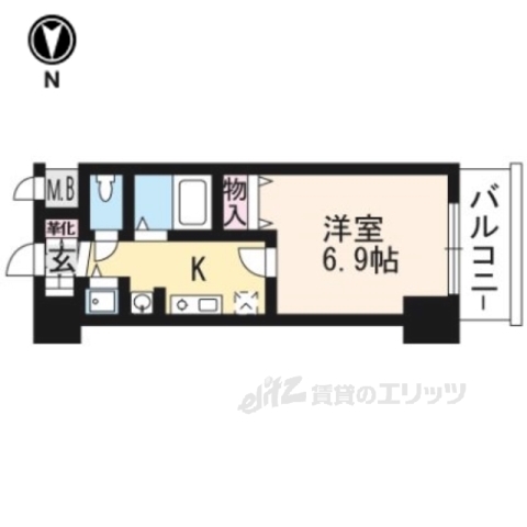 ライジングコート京都西院フロンティア２の間取り