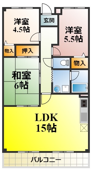 【貝塚市加神のマンションの間取り】