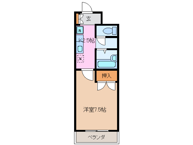 津市高茶屋小森町のマンションの間取り