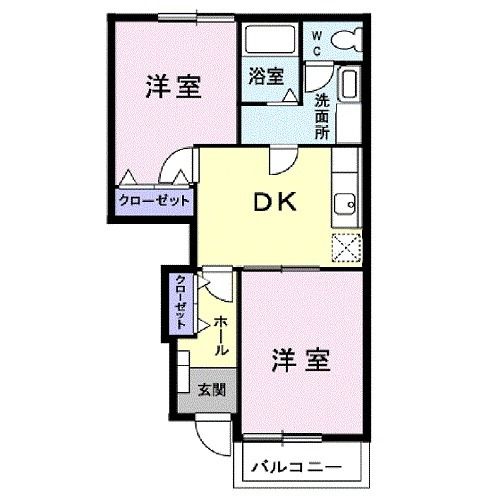 加賀市作見町のアパートの間取り