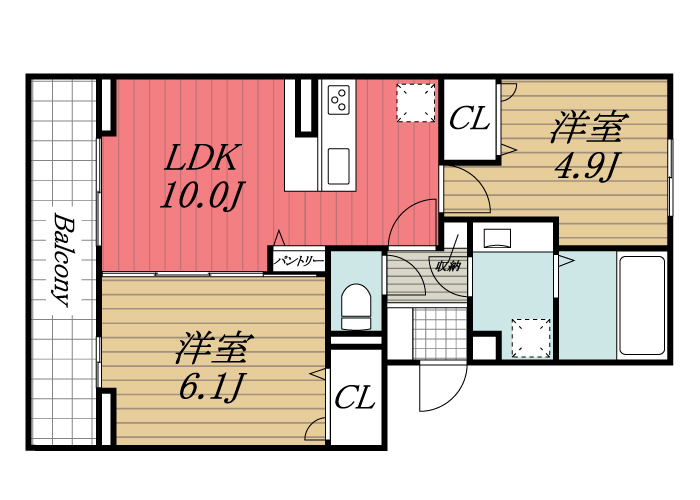 【市原市君塚のアパートの間取り】