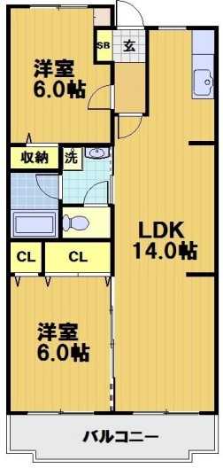 亀岡市大井町並河のマンションの間取り