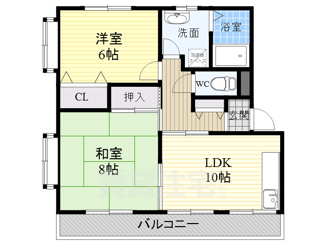 高槻市庄所町のマンションの間取り