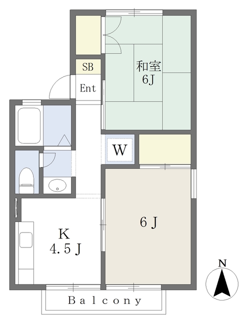 【船橋市北本町のアパートの間取り】