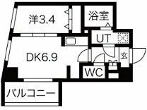 京都市南区西九条唐戸町のマンションの間取り