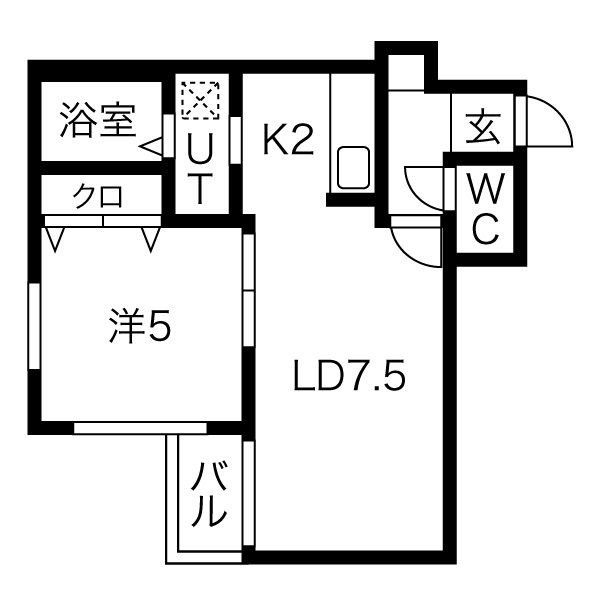 札幌市北区新琴似十一条のマンションの間取り