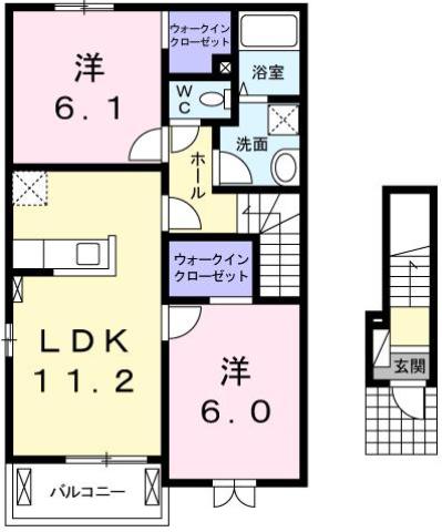 クラール鴨島 Aの間取り