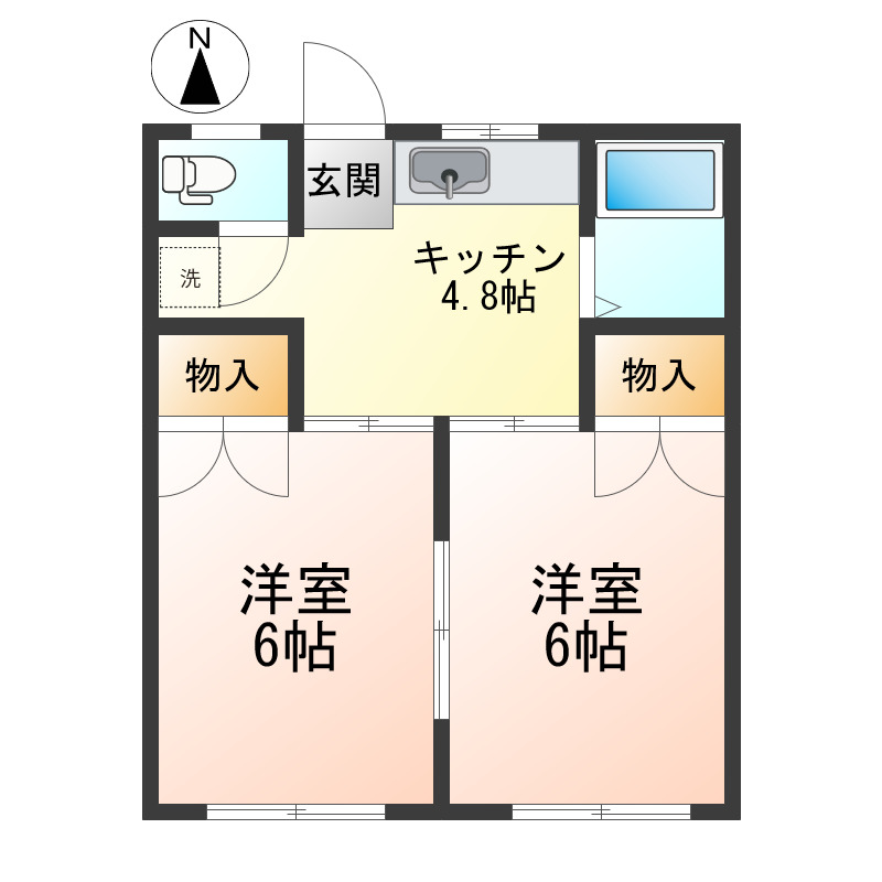 【コーポベルボ2の間取り】